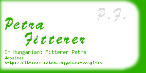 petra fitterer business card